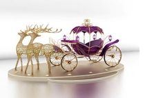  Golden wedding wedding film and television wedding props Halloween Santa Claus mall set decoration luminous double deer pull pumpkin