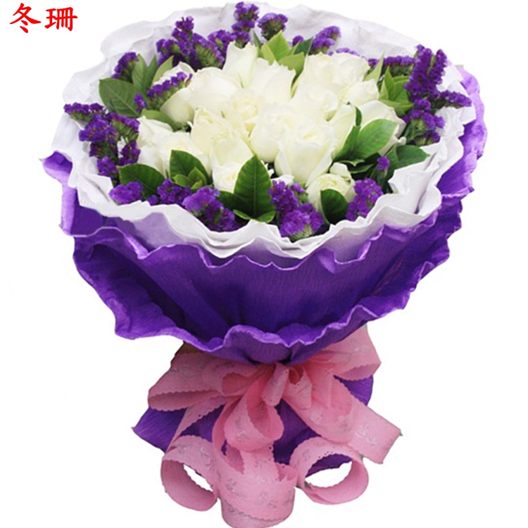 祝福白玫瑰花束鲜花速递蓟县鲜花店静海天津达州爱意表白送花宁河