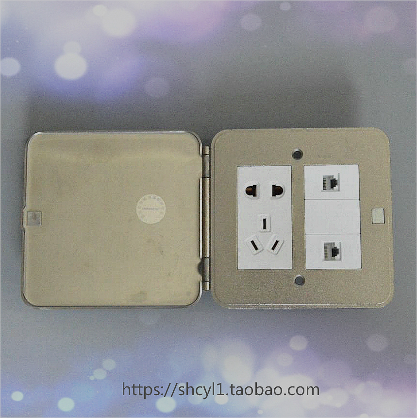 Dont ultra-thin clamshell type open type waterproof stainless steel silver ground socket 5-hole computer phone ground socket
