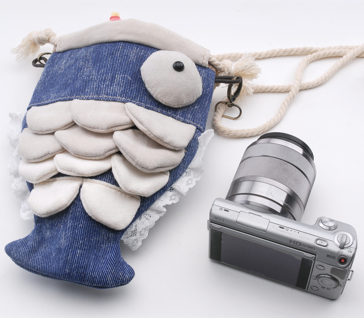 Lovely Fish Micro - Single NEX - 5N Tapped Camera Bag Camera Bag Wallet Mobile Bag