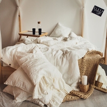 Word-of-mouth strength Superior Quality Enzyme Washed Natural Hanhemp Pearl White American Minimalist Style 4 pieces