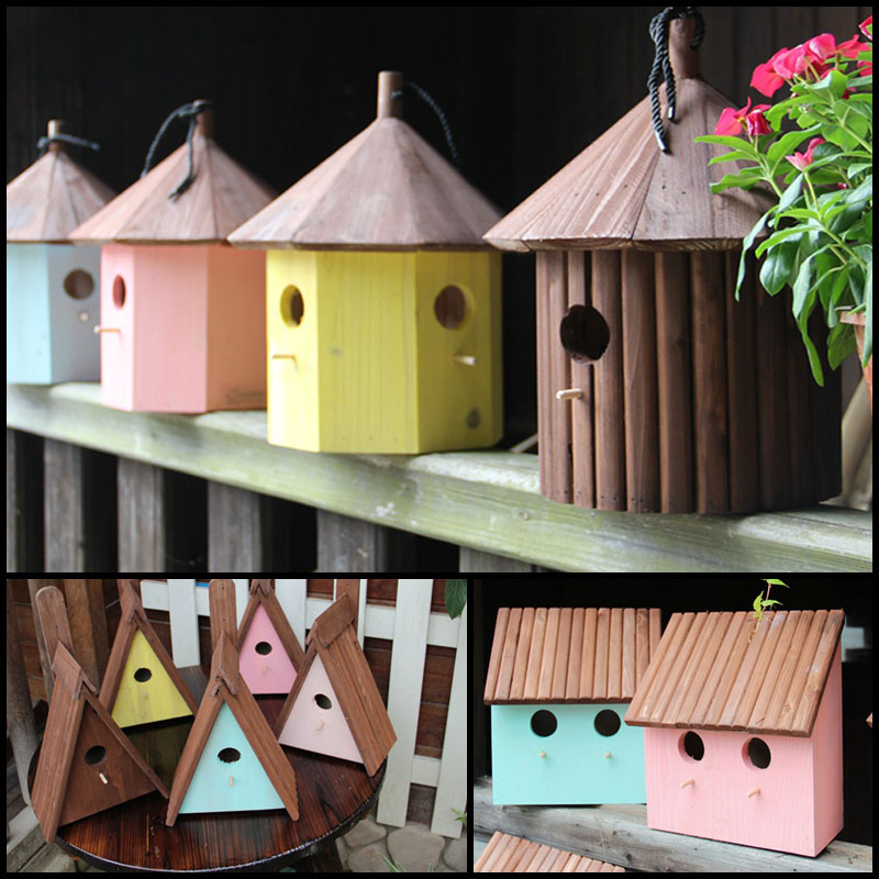 Beautiful bird's nest decoration anti-corrosion wooden bird's nest breeding box outdoor bird house courtyard decoration bird's nest wooden bird house