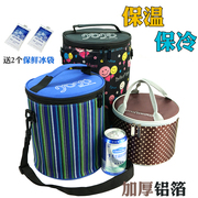 hộp com giữ nhiệt zojirushi 4 ngăn Hộp cơm trưa tròn lớn túi cách nhiệt xách tay đặt túi nhôm dày cách nhiệt túi chống thấm nhỏ túi ăn trưa - Hộp cơm điện sưởi ấm camen giữ nhiệt lock&lock
