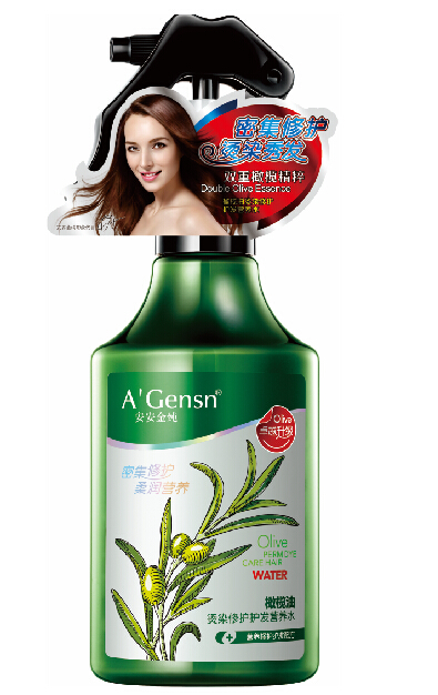 安安金纯橄榄油烫染修护营养水200ml 免洗护发素喷雾送浴球+梳子