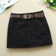 Black denim skirt for women's mid-waist spring and summer new simple and versatile slim fit and slim skirt strap lining to prevent exposure
