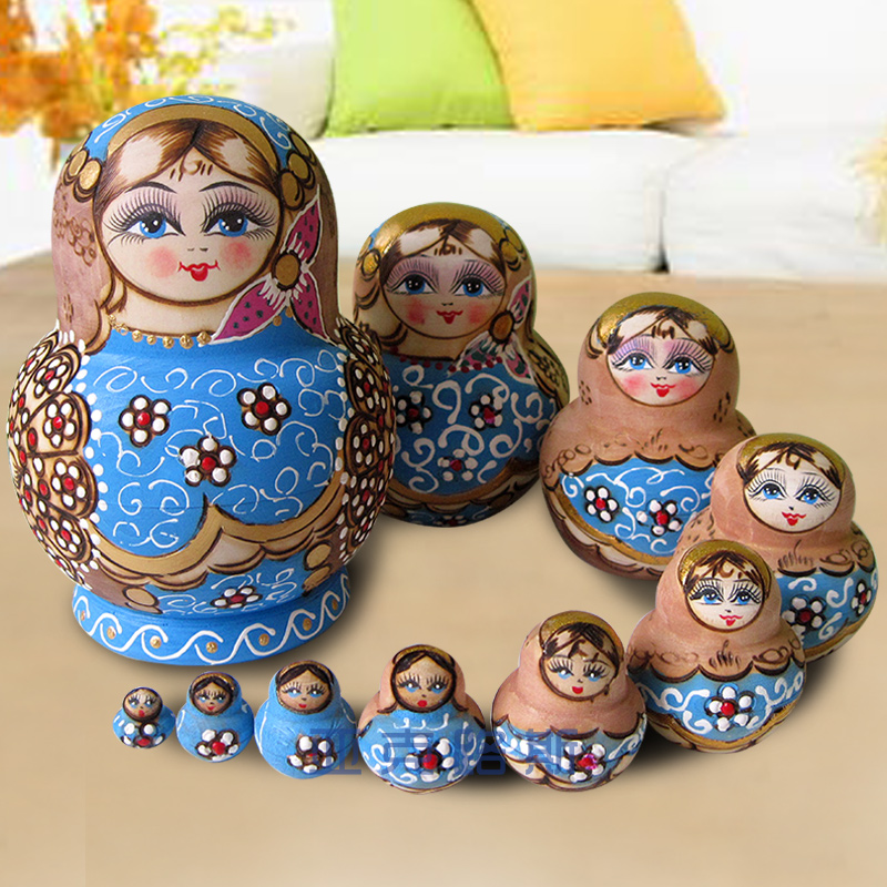 Yak Luz hand painted business gift birthday gift Basswood brand Matryoshka 10 layers 1079