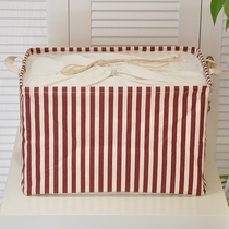 Cotton and linen moisture-proof box folding storage box stripe storage basket anti-dust household storage box fabric storage basket