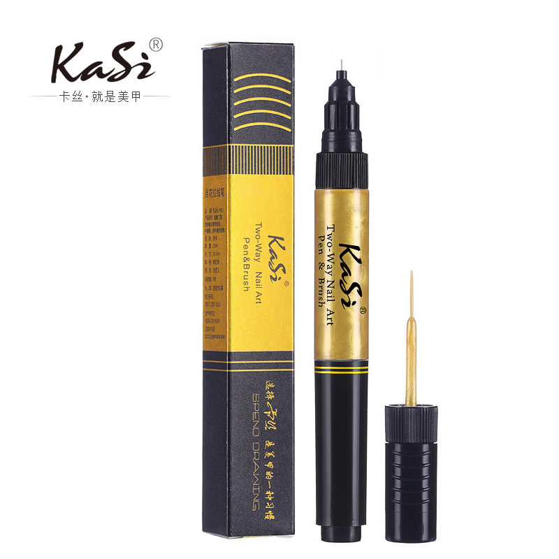 KaSi美甲双头点花拉线笔 点钻美甲笔彩绘笔工具10克 颜色:烫金色