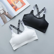 Black Letter Thể thao Đồ lót phía dưới Chống đi bộ với Ngực Pad Bọc Cô gái xinh đẹp Trở lại Halter Vest Tube Bra
