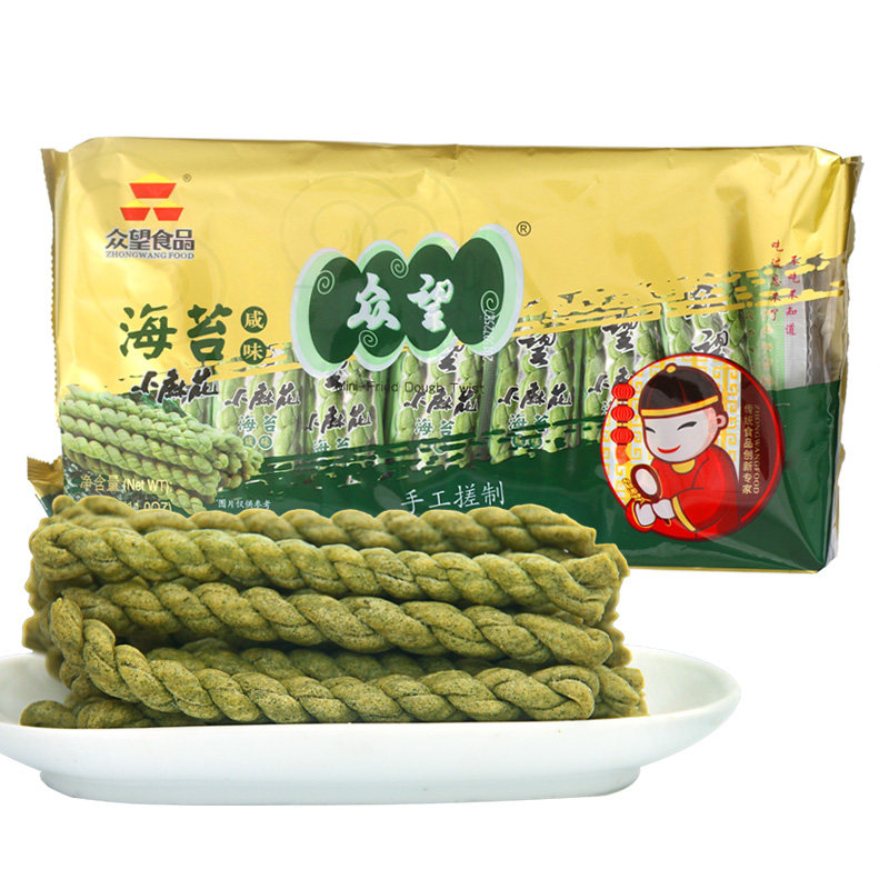 【天猫超市】众望海苔咸味小麻花312g/袋 麻花 糕点 小麻花 休闲