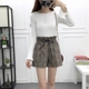 Xuân 2018 phiên bản mới của Hàn Quốc quần short len ​​cạp cao cạp cao quần rộng ống rộng Quần giản dị Một từ bên ngoài mặc quần legging nữ quần sooc nữ Quần short