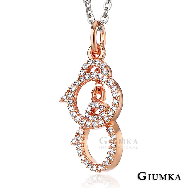 台湾官网直邮进口【GIUMKA】白K饰－紧铐你心满钻锆石项炼 (玫瑰)