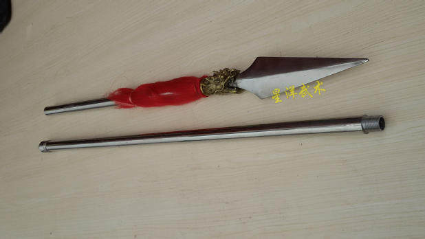 Stainless Steel Red Tassel Gun Tour Dragon Gun Barking Gun Dragon Long Gun Tai Chi Plus Thick Rod Big Gun Unopened Blade Delivery Bag