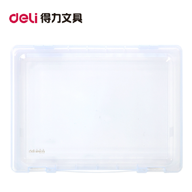 Deli 5702 A4 file box Portable information box Transparent file box Business office file storage box