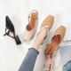 Giày bà ngoại mới hè 2018 với giày cao cổ vuông vắt chéo Giày nữ Baotou sandal nữ mùa hè dày với giày cao gót