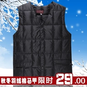 Mùa thu và mùa đông trung niên nam vest vest cotton cotton vest cha mặc vest mỏng xuống cotton - Áo thể thao