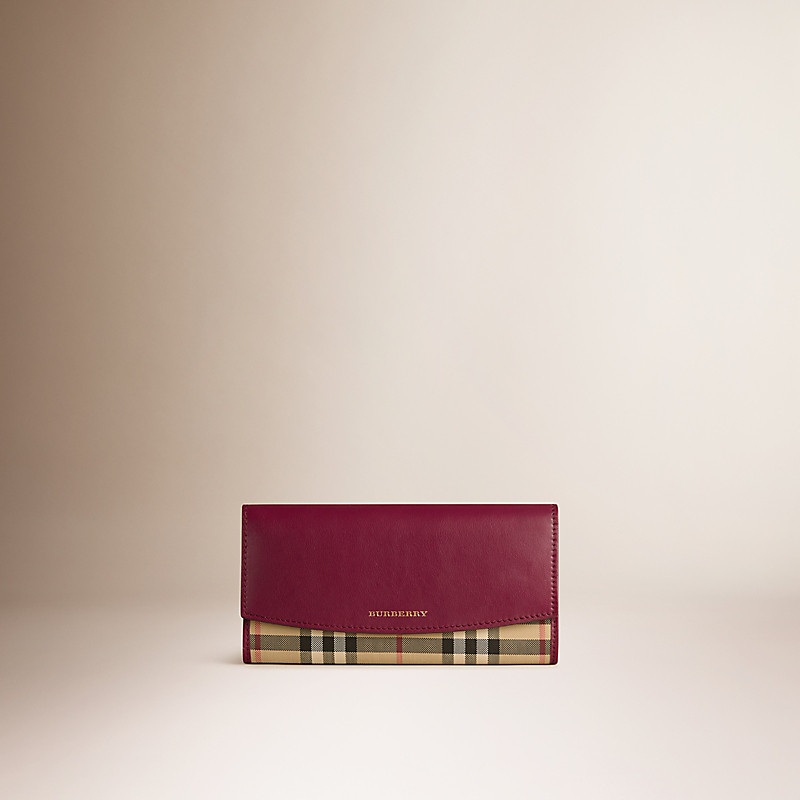 BURBERRY/博柏利Horseferry 格纹皮革长款钱夹 39880901