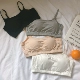 Bra tích hợp ống top Bra đen modal pad ngực bọc ngực nữ đáy vest thể thao đồ lót ngắn