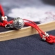 Dệt tay năm nay dây đỏ vòng chân nữ đơn giản retro gió quốc gia cổ xưa chuông gió sinh viên sterling bạc chân nhẫn vòng chân bạc tây tạng Vòng chân