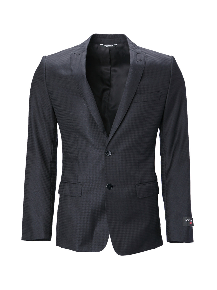 Dolce&Gabbana 黑色戗驳领暗纹西装外套