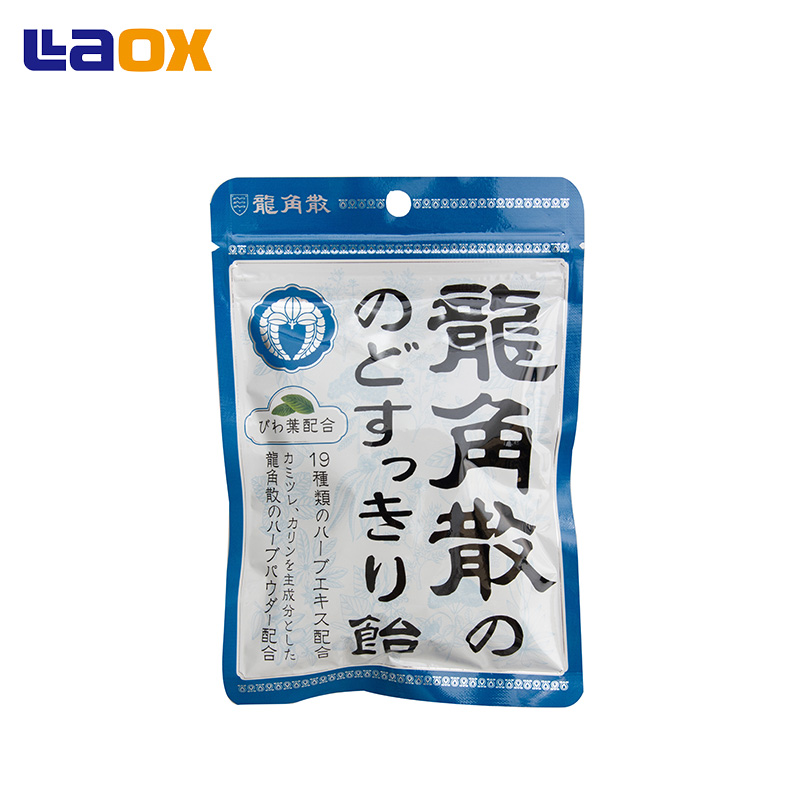 laox日本正品直邮龙角散润喉止咳糖袋装薄荷清凉原味100g