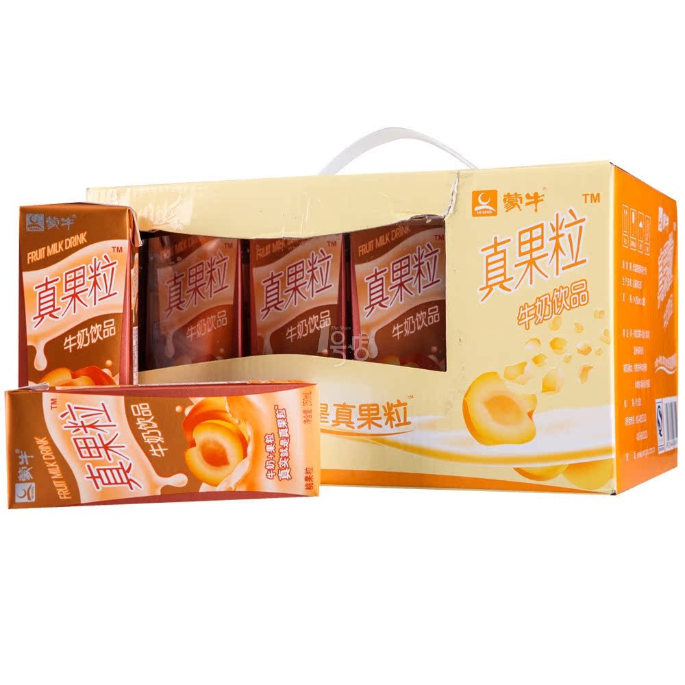 蒙牛真果粒黄桃果粒250ml x12