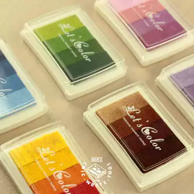 The seal of the partner cute hipster inkpad hand account DIY decorative 4 color gradient pad 6 color optional