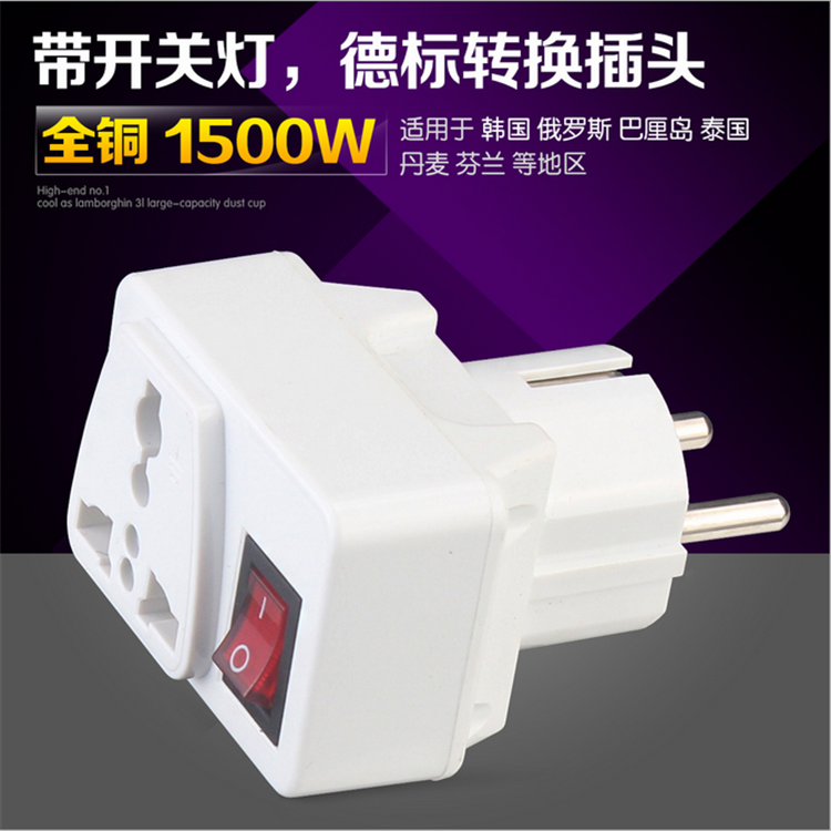 With Switch Eurosign Mark Country Tourist Converter South Korea France Russia Germany Power Plug