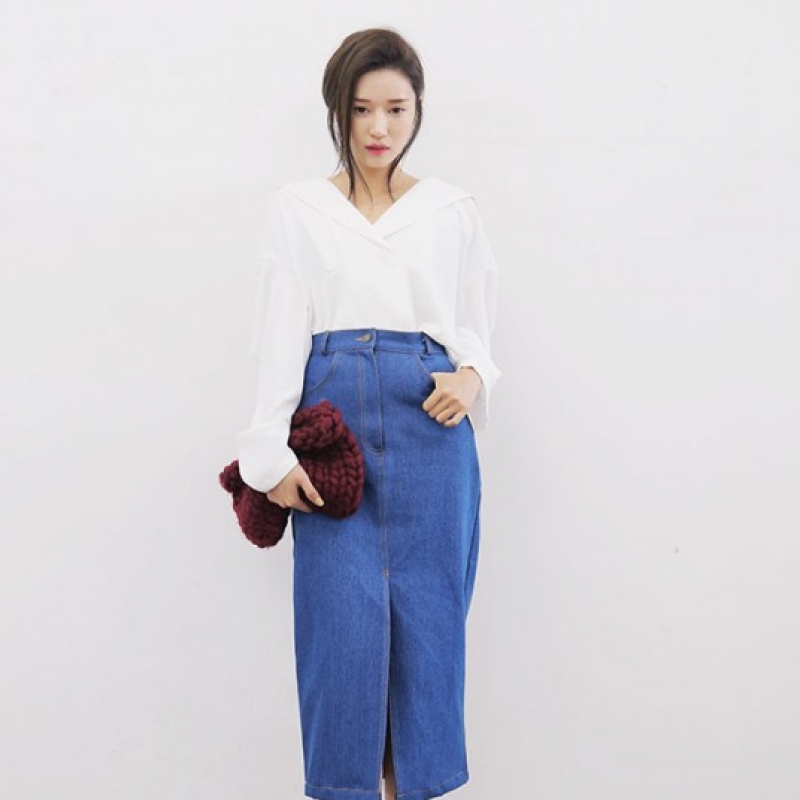 韩国stylenanda官方正品 干练款宽松翻领夹克-白色