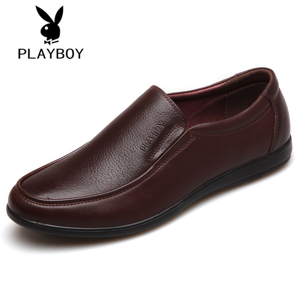 花花公子 头层牛皮 男士休闲皮鞋 ￥199包邮 2色可选