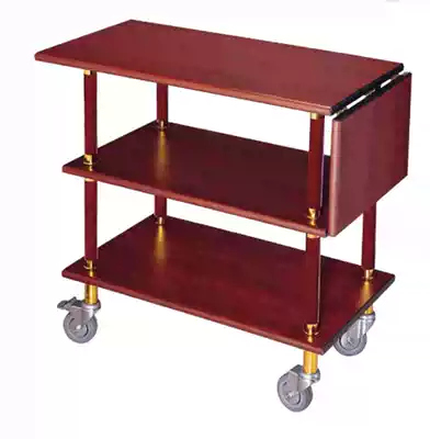 Solid Wood three-layer service car hotel supplies trolley dining room wine truck dining car wheel dessert dessert snack car