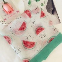 Small Yak 2023 Spring and Autumn Literature and Xinhua Watermelon Sun Scarf with air conditioned silk towel