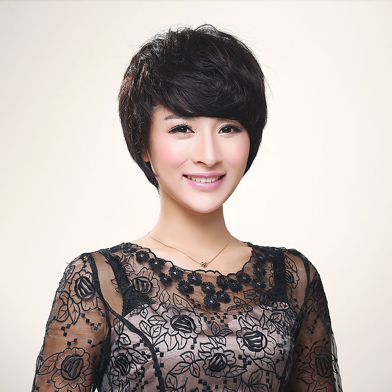 秀儿 气质假发女bobo头 短发中老年妈妈假发  时尚发型假头套
