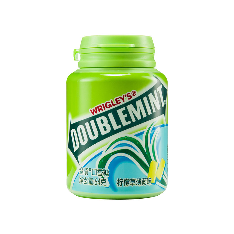 【天猫超市】箭牌绿箭口香糖（柠檬草薄荷味）瓶装 约40粒64g