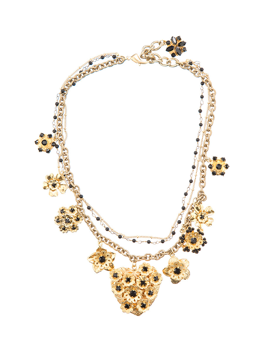 Dolce&Gabbana 金色仿宝石镶嵌吊坠项链