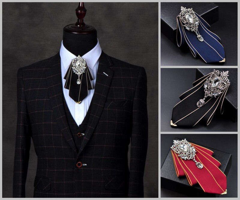 Korean Style British Men's Formal Wear Wedding Flower Tie Groom Best Man Wedding Uniform Wedding Tie High-End Diamond Bow Tie