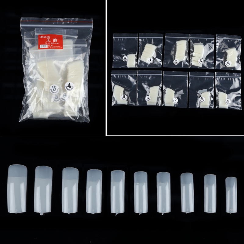 蓝色地带美甲延长甲片假指甲贴片美甲甲片成品 无痕500片自然半贴
