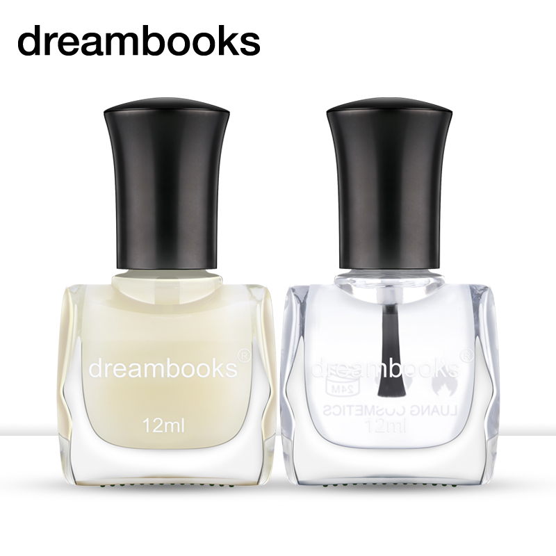 Dreambooks环保指甲油套装 护甲经典搭配 透明色底油亮油12ML*2