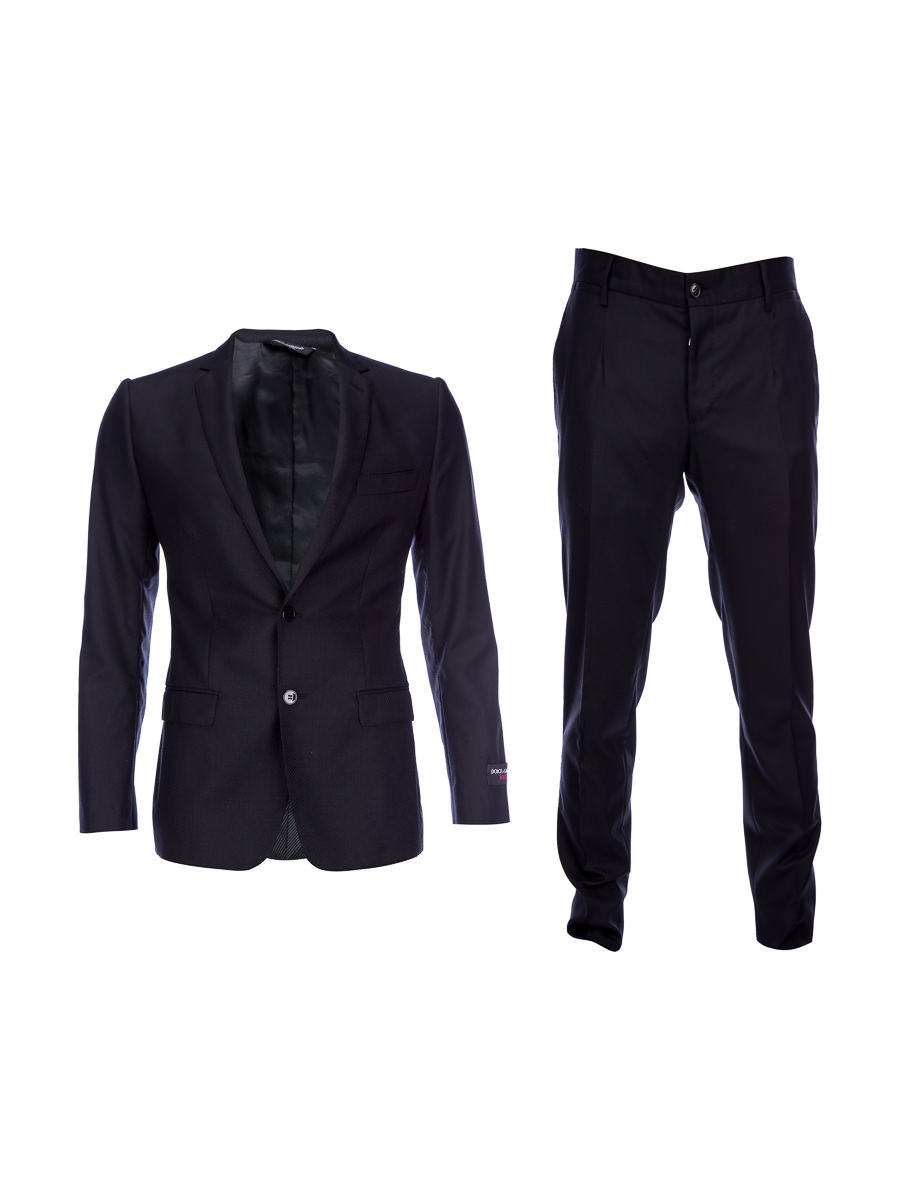 Dolce&Gabbana 黑色平驳领后开衩西服套装