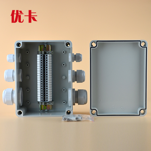 Youka brand 150*200*100 plastic waterproof wiring with terminal three in three out cable junction box 20P