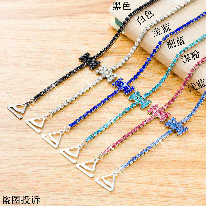 Fashion sexy diamond shoulder strap Water diamond strap with neck diamond strap fine transparent stealth belt dress to wipe the chest strap