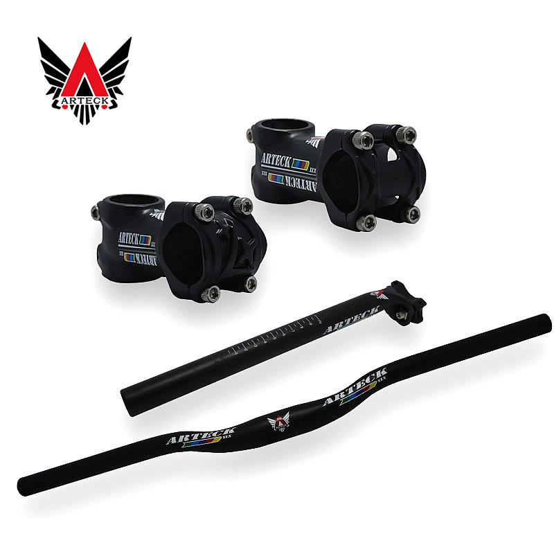 ARTECK mountaineering handlebar group bike straight to cross the cross to take the stand pipe seat pipe aluminum alloy three pieces