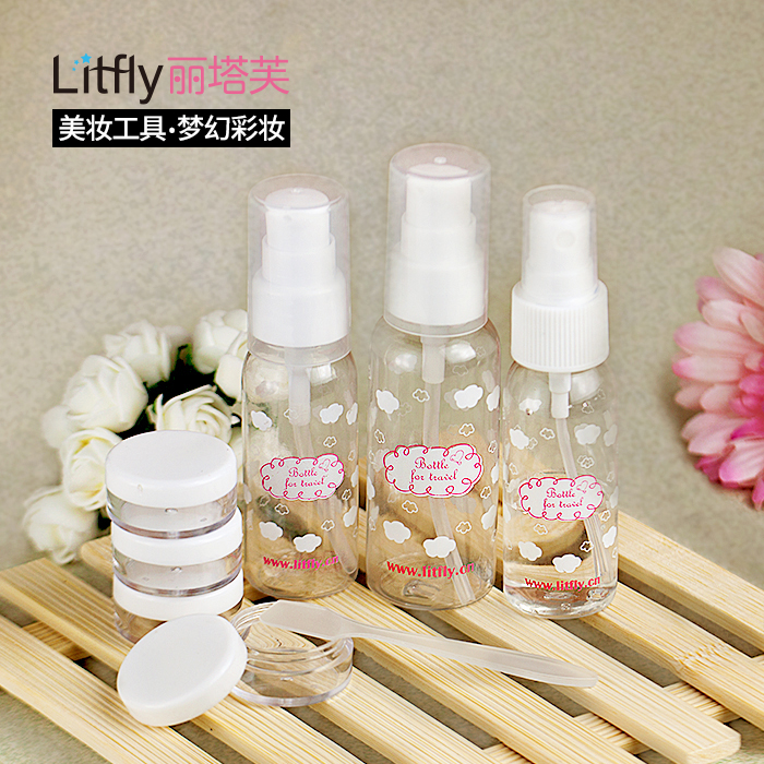 Litfly丽塔芙化妆水喷雾瓶 细雾 小喷瓶分装瓶乳液瓶 旅行7件套装