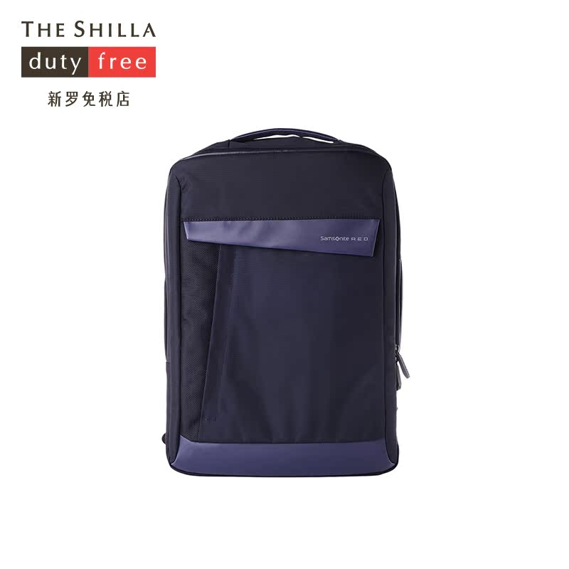 [新罗免税店]Samsonite/新秀丽 Square City休闲双肩包大号海军蓝
