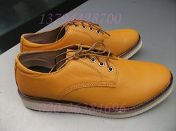 New lemon yellow men's shoes British leather carved casual shoes low-top thick trendy shoes 44 45 46 size
