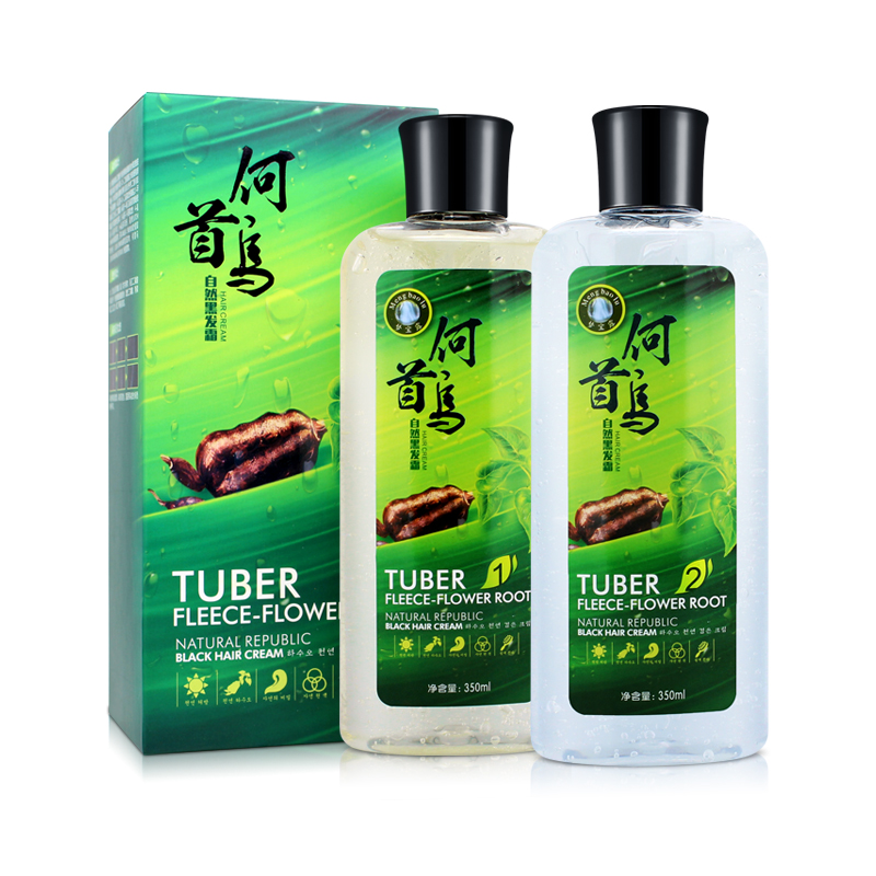 梦宝露染发剂首乌草本纯清水植物自然黑色染发膏一洗黑油染发烫发