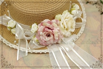Original * Annes Wonderland * Classical Lolita Summer Miss Flower Long Ribbon Grass Hat
