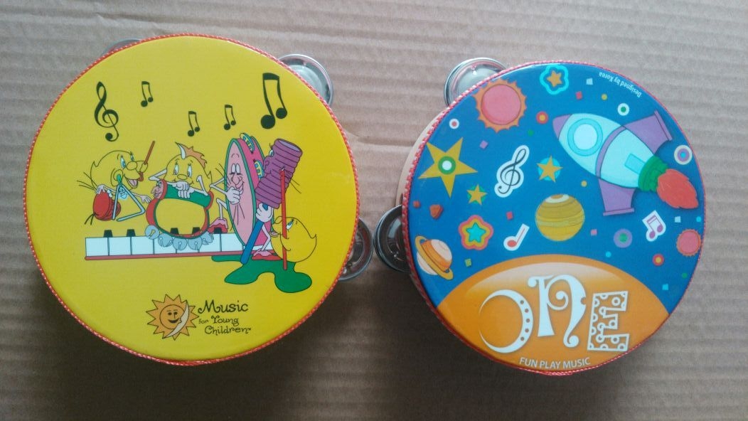 Full RMB10  Olf instrument Six-inch cartoon music flower bells drum