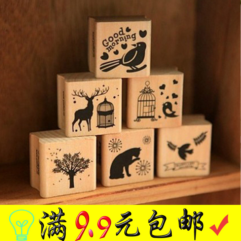 Retro forest seal forest lovely spirit wood rubber leather seal many options do not contain mud