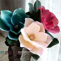  Single head silk cloth magnolia simulation flower fake orchid silk flower single branch large branch floor-standing flower living room decoration floral art